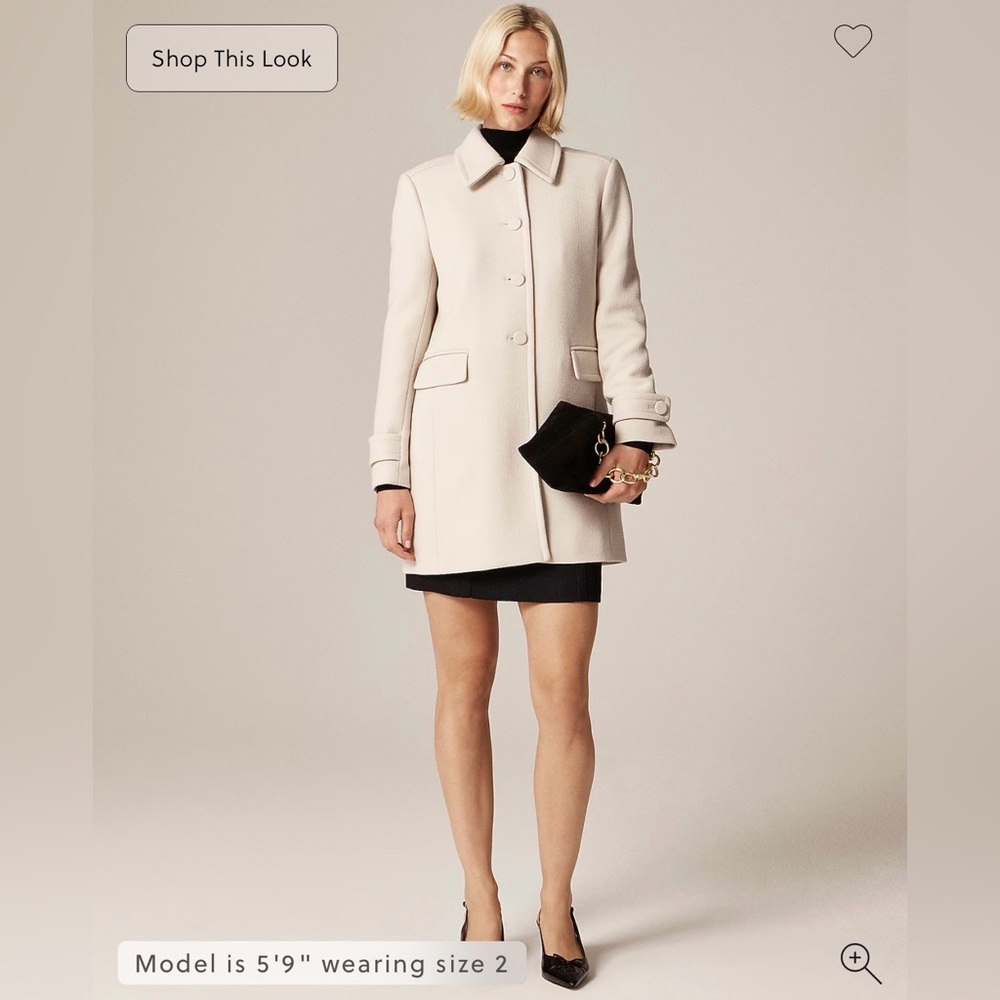 New NWT J. Crew Salon coat in Italian double-cloth Oatmeal Ivory 6